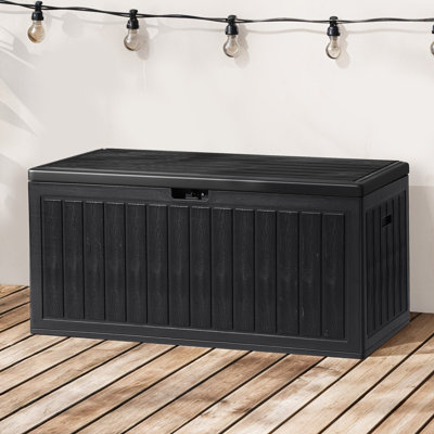 Edrosie Inc 90 Gallons Gallon Water Resistant Resin Lockable Deck Box by Edrosie Inc