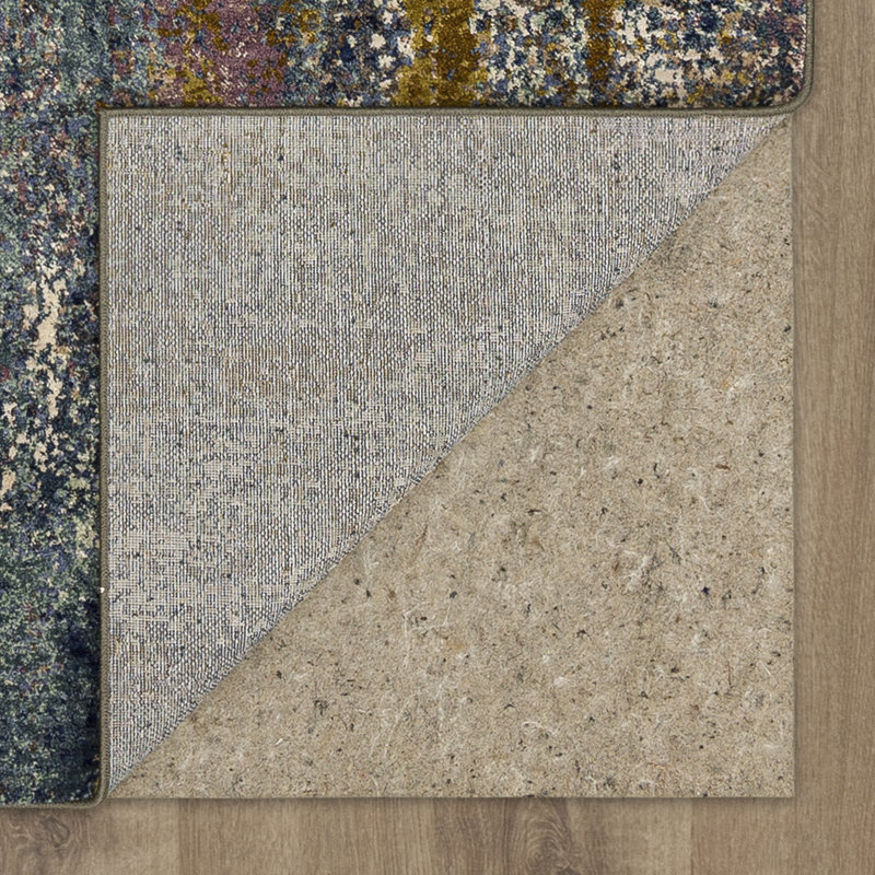 Tranquil Indigo Abstract Viscose Blend Area Rug - 5'3" x 7'10"