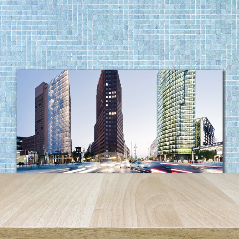 Alecia 50cm W x 100cm L Glass Peel and Stick Panel