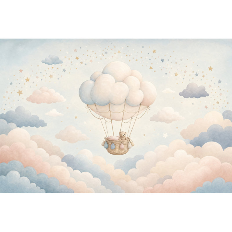 Décoration murale en forme de montgolfière, 100 po x 96 po, Non tissé