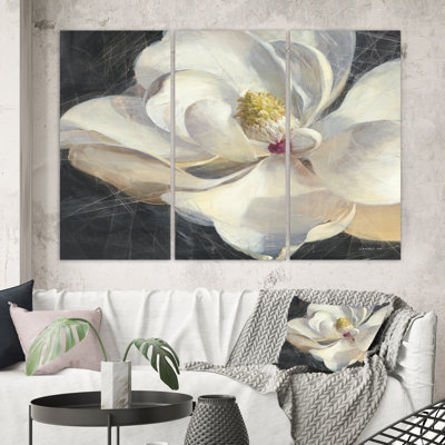 «Vivid White Magnolia IV», ensemble de 3 reproductions d'art sur toile tendue