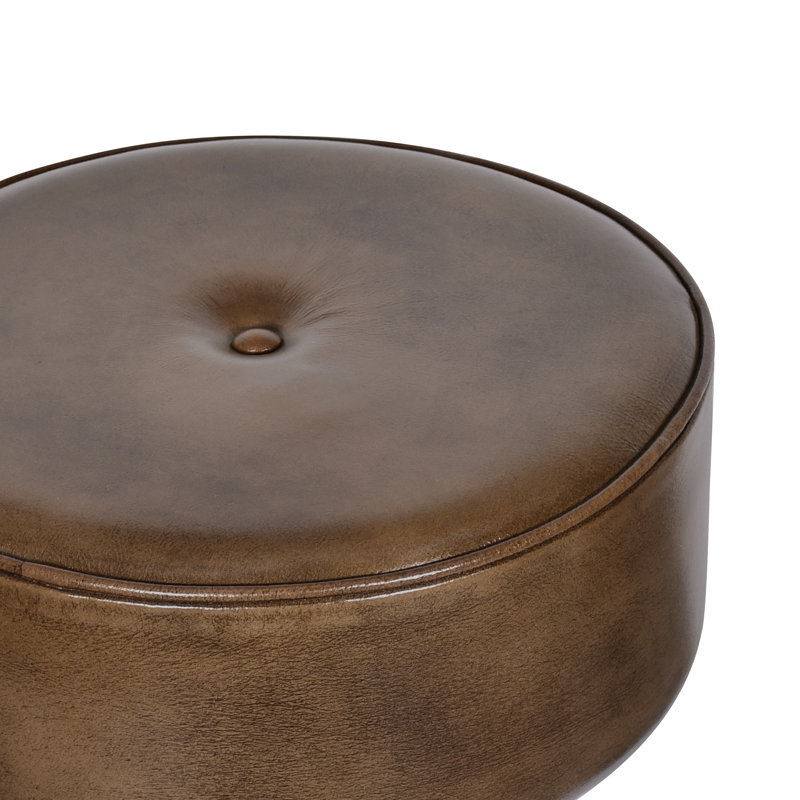 Upholstered Counter Stool with Solid Wood Frame, Dark Brown