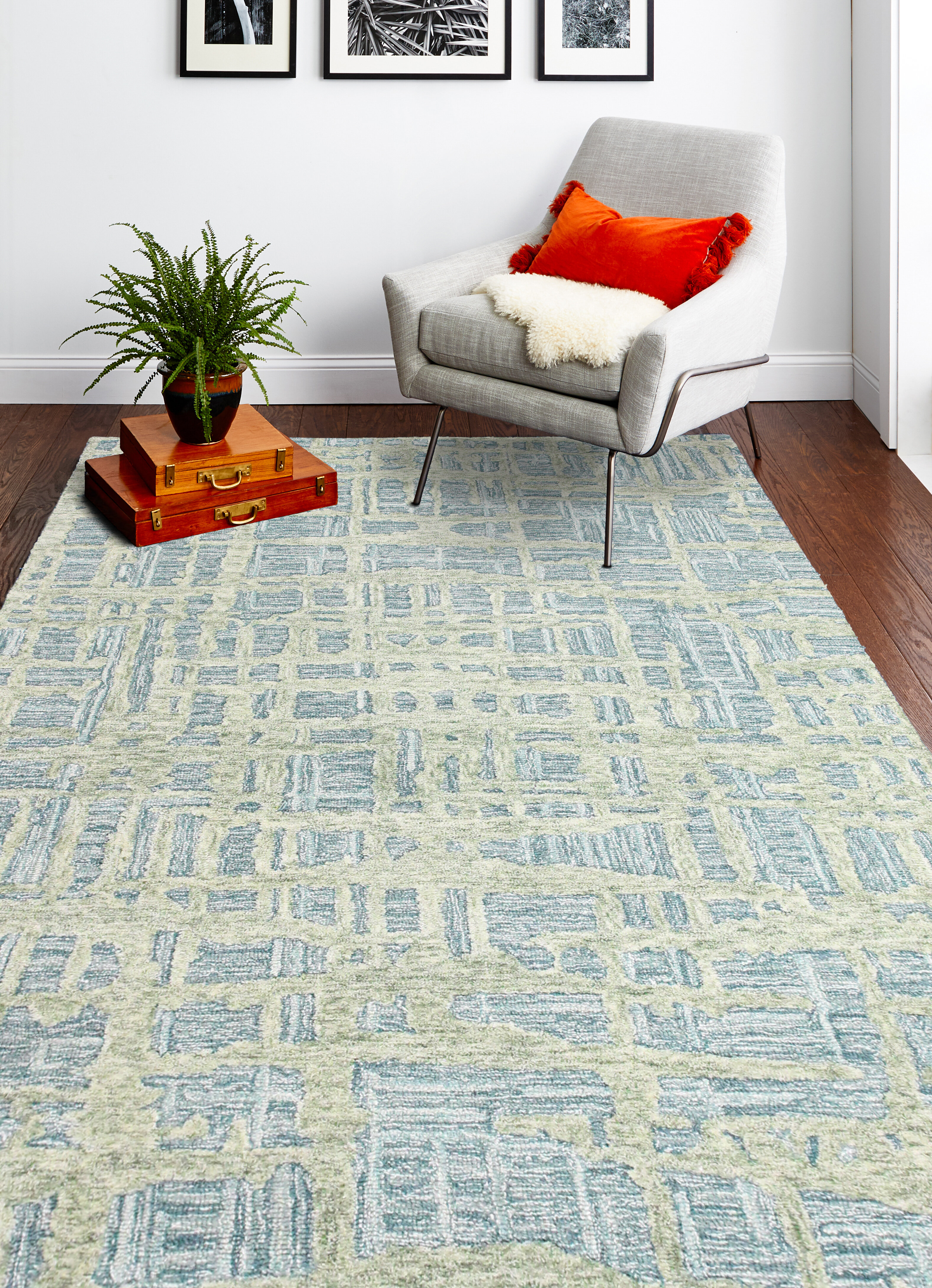 My Magic Carpet Ochre Ikat Washable Rug