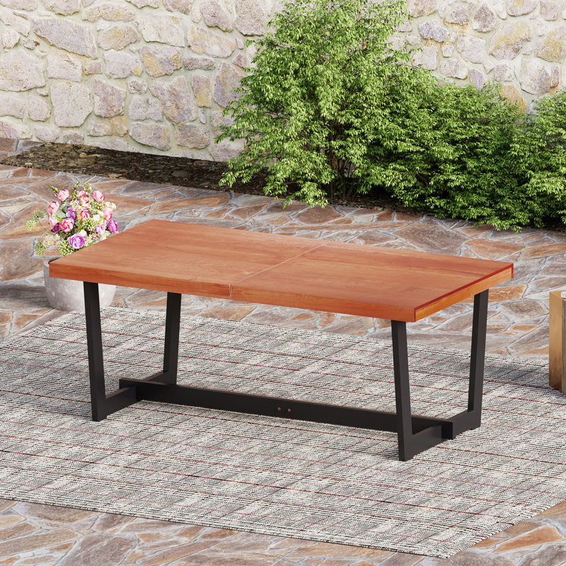 Rectangular Wood Outdoor Picnic Table , 70.87'' in. W 37.4'' in. D