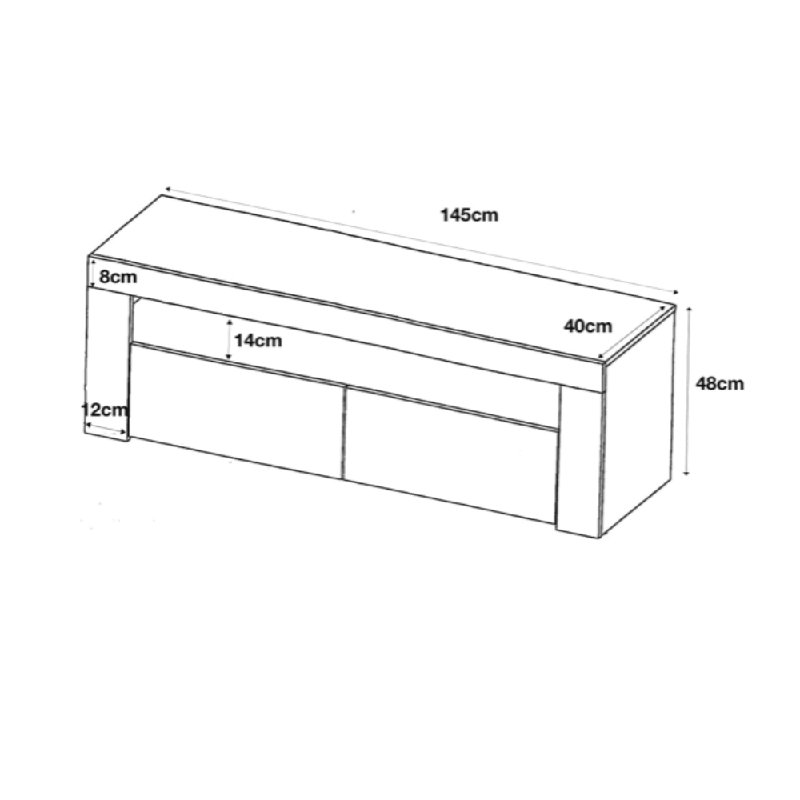 Clifton13 White TV Stand for TVs up to 65in with Blue LED Lights