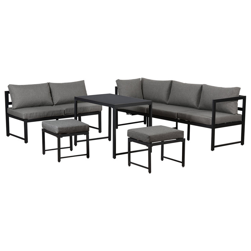 Outdoor 7 - Person Seating Group With Cushions