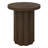 Olie 20" Wide Round Fluted Side Table in Brown Oak-1314869705