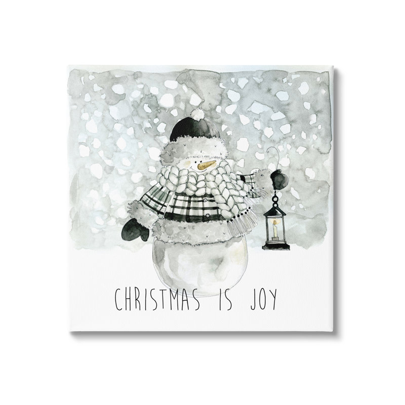 The Holiday Aisle® Christmas Is Joy Snowman Canvas Wall Art Design By Carol Robinson, H 36 po x l 36 po x P 1,5 po
