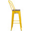 Tabouret de bar ou de comptoir en métal Marian avec dossier et siège en bois Marian-2101696429-2101696446-2127243145