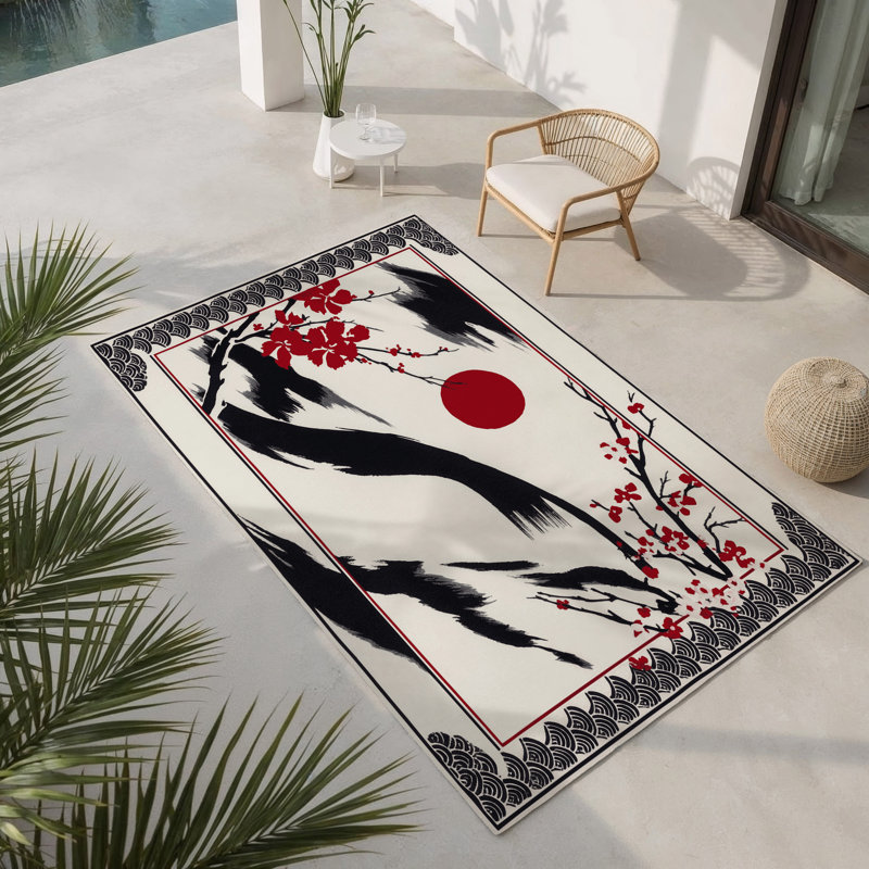 Tapis intérieur et extérieur Falling Grace, Rectangle 1 pi 6 po x 2 pi 6 po