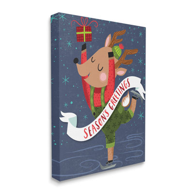«Season's Greetings», expression artistique surdimensionnée de renne sur glace par Arrolynn Weiderhold