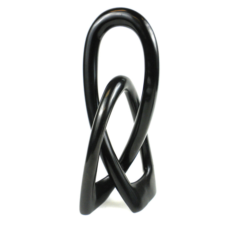Jeffords Handmade Stone Figurine / Sculpture Decorative Object, 10" H x 2.5" W x 2" D, Black