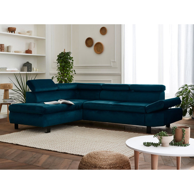 Nairobi 5 Seater Corner Sectional, Teal, Left Hand Facing