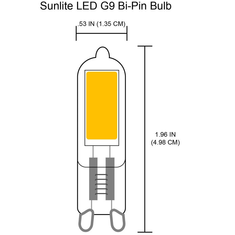 2 ampoules G9 à DEL (non équivalentes à 25 watts), base blanc chaud