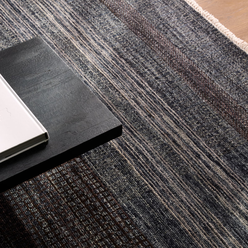 Handmade Wool Striped Area Rug, Rectangle 10' x 14'