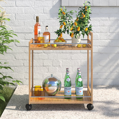 Aalyiah Solid Wood Bar Cart