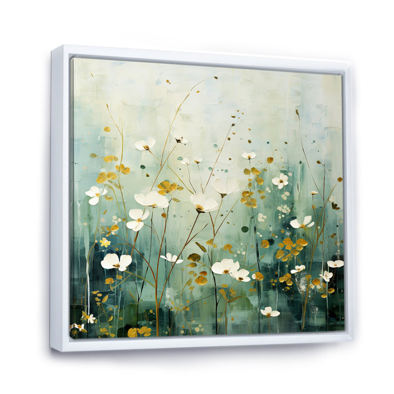 Mauve oasis tranquille sur toile, H 30 po x l 30 po x P 1 po, Cadre flottant blanc