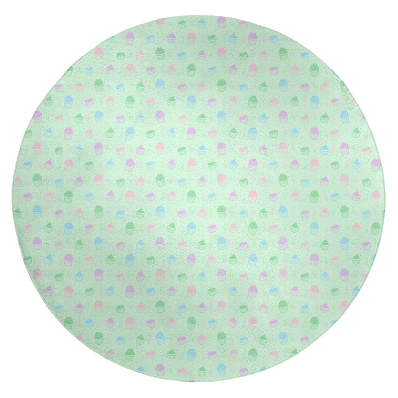 Tapis de zone verte petits gâteaux classic, Rond 5 pi
