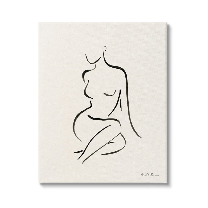 Minimal Nude Outline par Farida Zaman, H 48 po x l 36 po x P 1,5 po