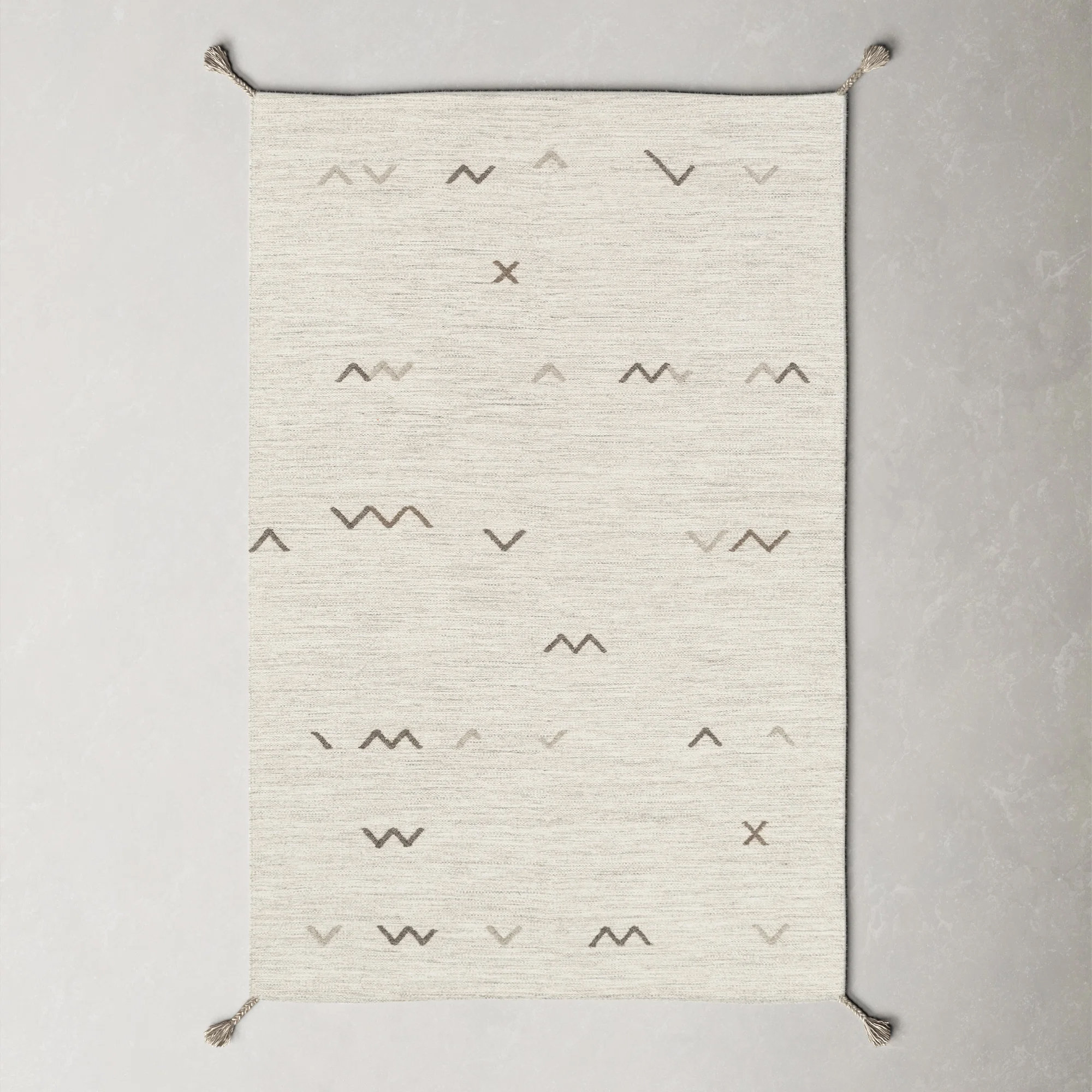 Bodie Handmade Wool Light Gray/Light Brown Rug, Rectangle 3'3" x 5'3"