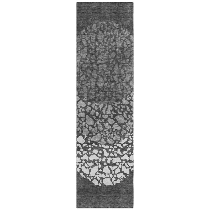 Abstract Machine Woven Polyester Indoor / Outdoor Area Rug, Rectangle 1'8" x 2'6"