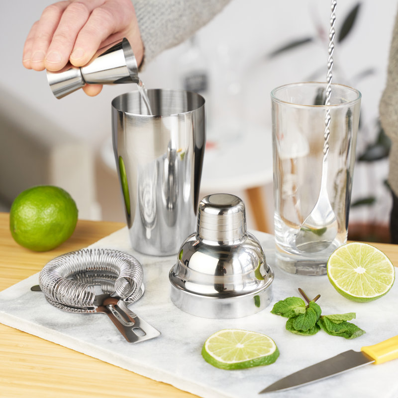Fortify Stainless Steel 4-Piece Mixologist Barware Set