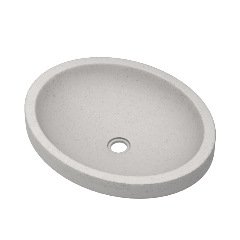 Tolosa Stone Handmade Oval Drop-in Bathroom Sink, Ash