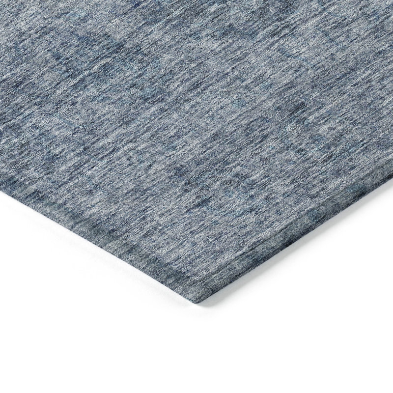Blue Synthetic Flat Woven Washable 3' x 5' Area Rug