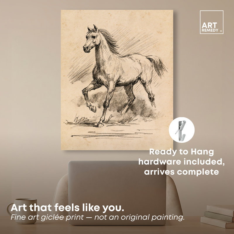Impression sur toile Dynamic Trot I, art mural de ferme par, H 24 po x l 20 po, Toile tendue avec châssis