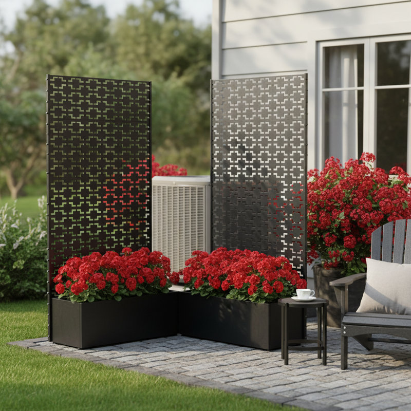Boîte à fleurs avec écran à treillis Geometric Edition