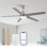 Ventilateur de plafond intelligent à intensité variable de 52 po avec 3 lumières à DEL CCT, APP et télécommande, moteur à courant continu réversible à 6 vitesses, pales de bois à double face, minuterie, tiges verticales de 6 po / 10 po