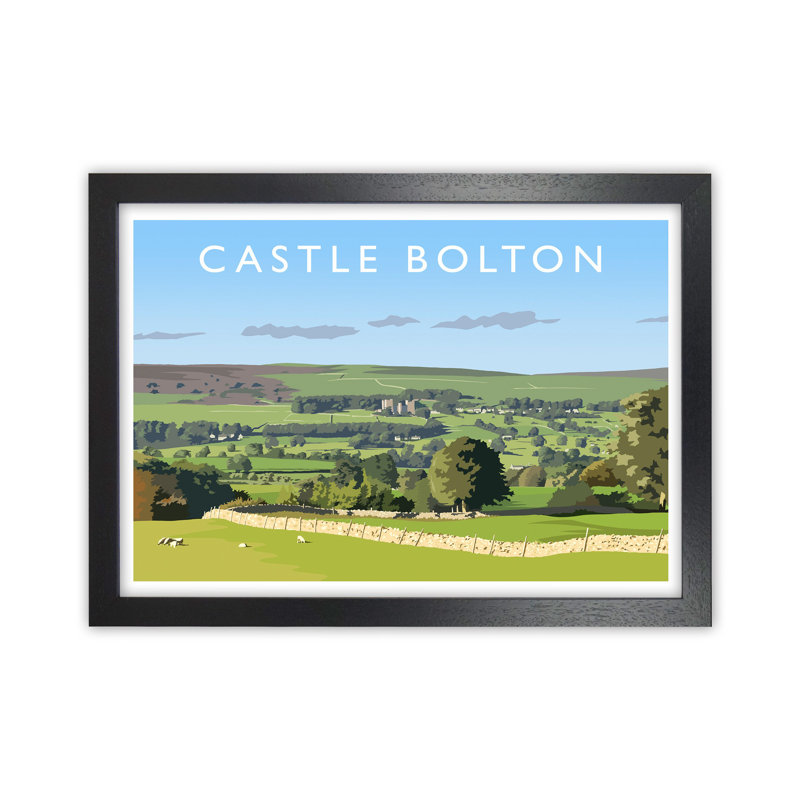 Castle Bolton by Richard O'Neill - Print, Black Framed, 64cm H x 88cm W x 3cm D