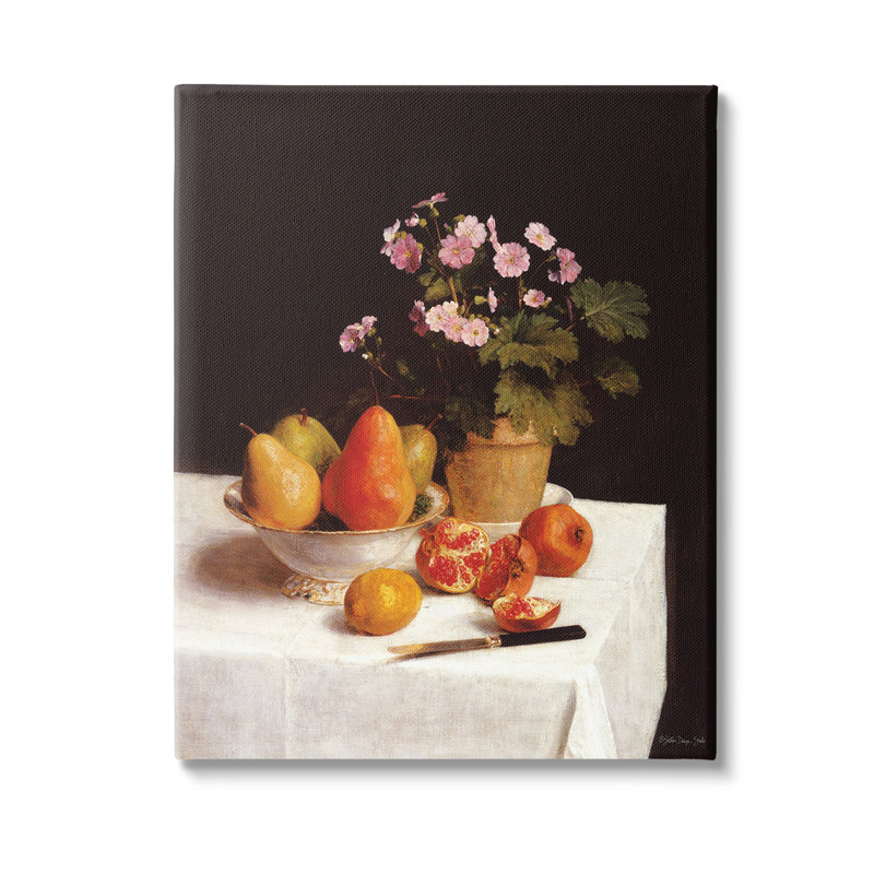 «Fruit & Bouquet Still Life Wrarap Canvas» par Stellar Design Studio sur toile, H 30 po x l 24 po