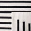 Tapis ivoire / noir en coton fabriqué à la main Mando-1164570027