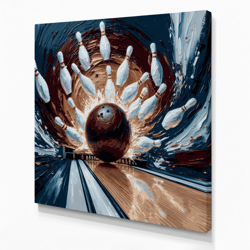 Art sportif sur toile gris Sports Bowling, H 12 po x l 12 po