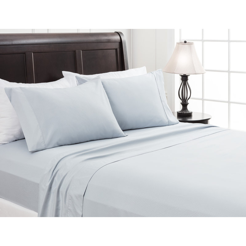 Ultra Soft Microfiber Percale Sheet Set, Twin Sheet Set + 1 Fitted Sheet + 1 Pillowcase, Blue