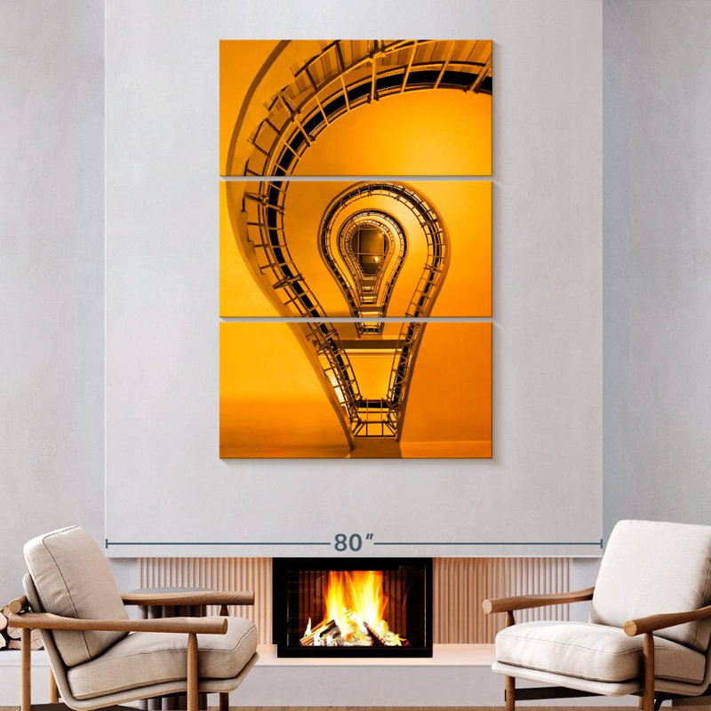 Lilie Light Bulb Stairway, 74" H x 48" W
