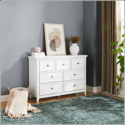 Modern 7-Drawer Dresser With Wide Sliding Rails For Efficient Closet Organization And Storage
