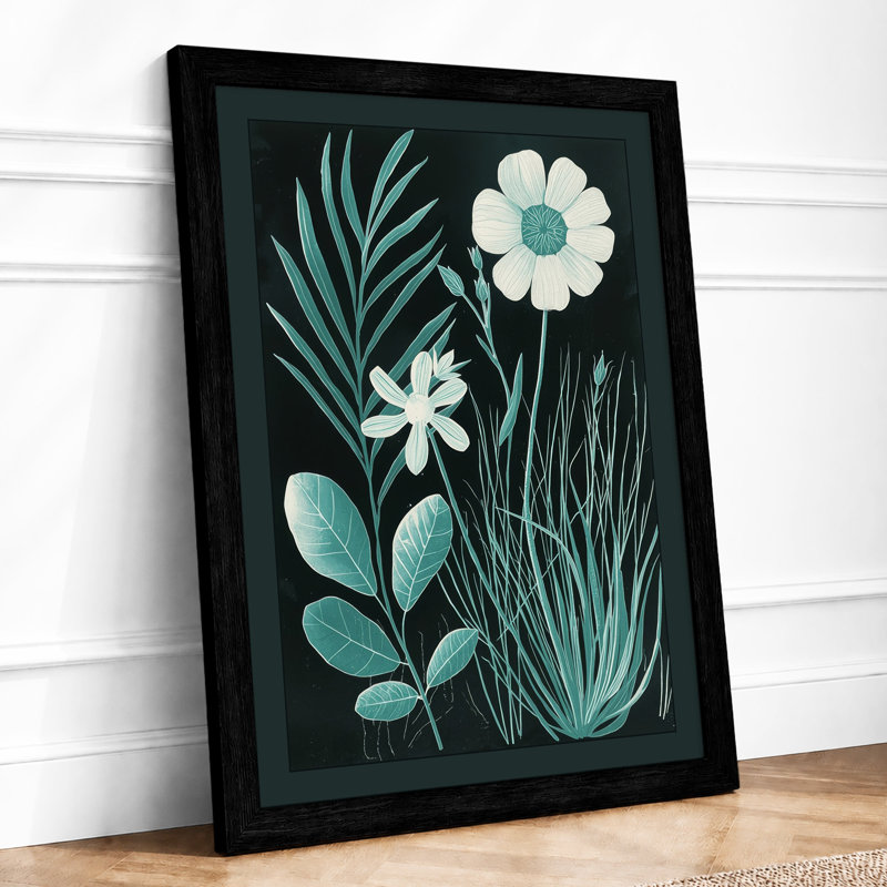Study in Pale Tones Botanical - Framed Print, A3 - 42.0 x 29.7 cm, Black