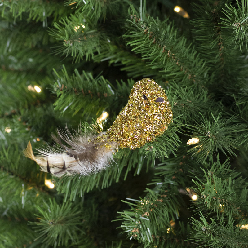 Ornement de Noël 7,5 "à paillettes avec pince, Or