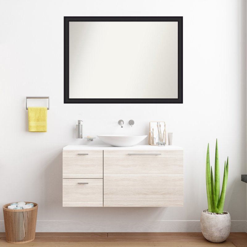 Miroir de salle de bain mural Oliver, Noir étroit, 30 po x 41 po