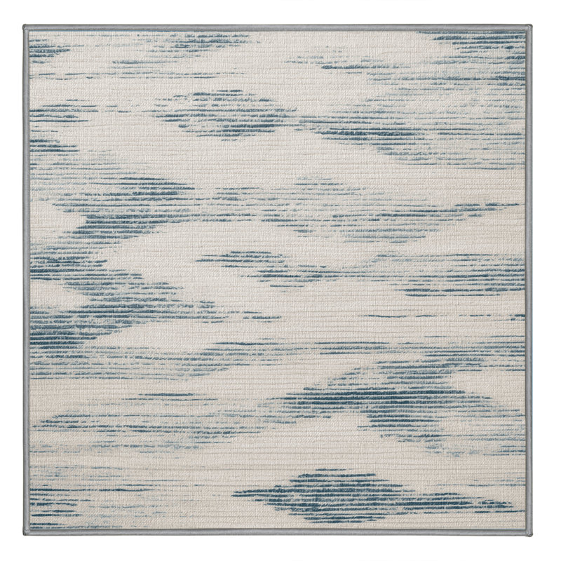 Tapis abstrait gris lavable à la machine, Carré 5 pi