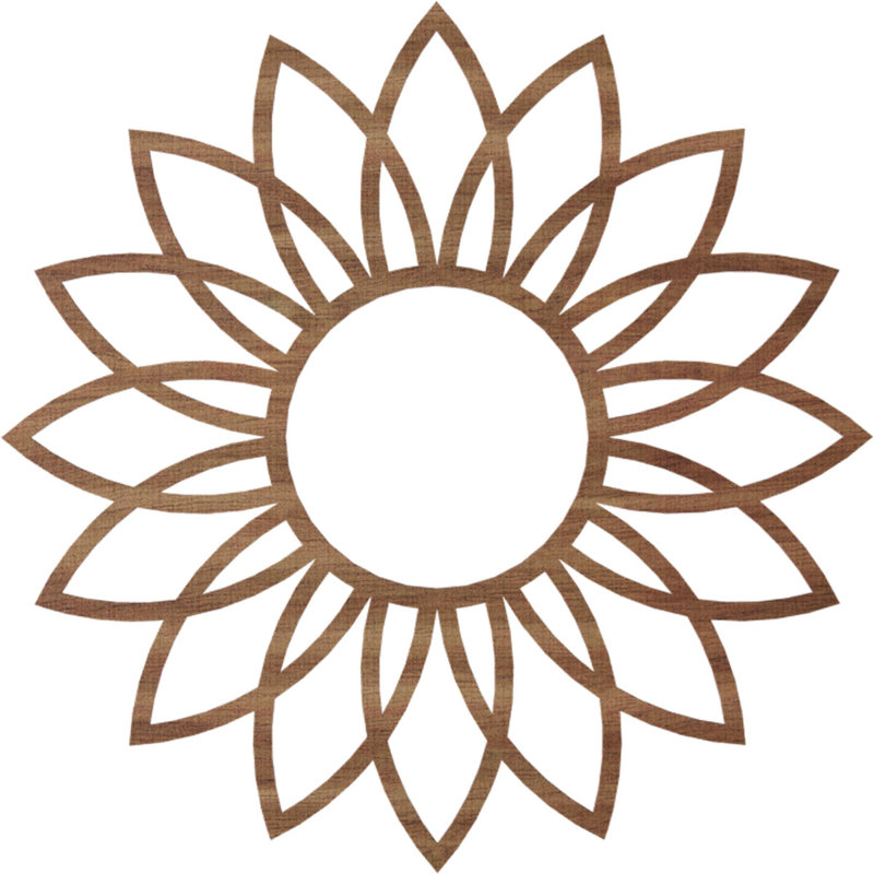 Médaillon de plafond en bois Daisy, H 32 po x l 32 po x P 0,38 po, Noyer