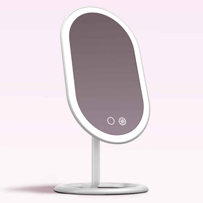 Vera Vanity Makeup Mirror with Lights, Rechargeable, Illuminated Cosmetic Mirror with 3 Dimmable Light Settings, Adjustable Stand (Rose Gold)