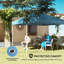 Pavillon de jardin en métal bleu et tissu Oxford pour espace extérieur avec rangement et conception réglable