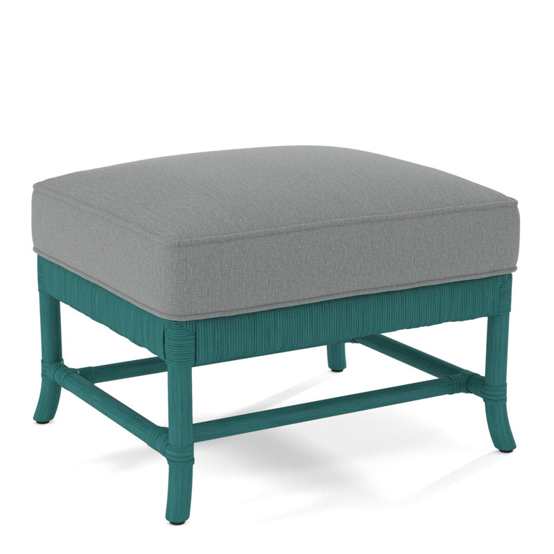 Lafayette Ottoman, Sea Mist, Light Blue Performance Fabric; 0851-55