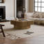 Table basse avec rangement à plateau relevable, carré, placage en bois massif, 31,5 po, brun classique
