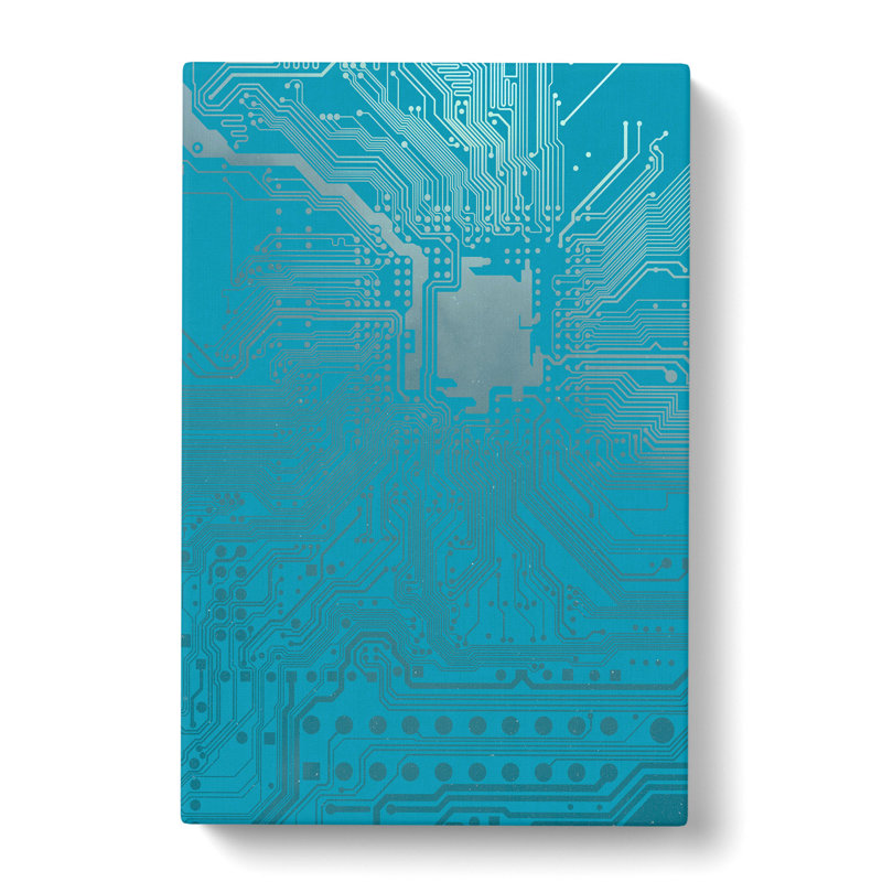 Blue Twilight Circuits - Wrapped Canvas Painting, 91cm H x 60cm W x 3cm D