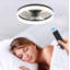 Ventilateur de plafond encastré moderne avec lumière et télécommande à intensité variable noir