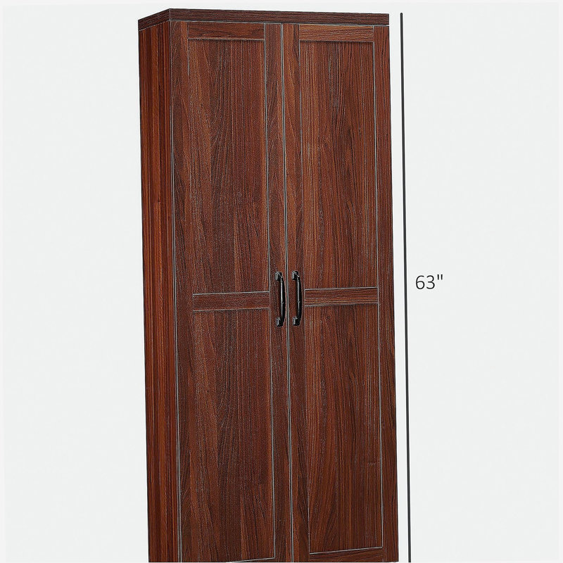 Armoire de rangement autoportante à 2 portes de 63 po avec 2 tablettes à 5 niveaux et 2 tablettes réglables pour la salle à manger HOMcom